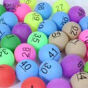 50Pcs 2.4 g Spalvingas Pramogų Ping Pong Kamuolius su Numerį Stalo Tenisas Kamuolys Loterijos Žaidimo Reklamoje
