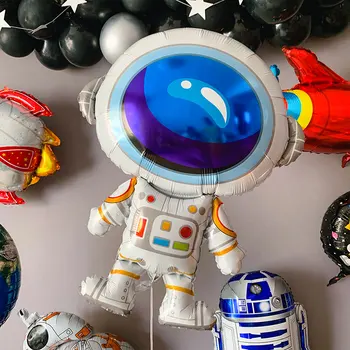 50pcs Animacinių filmų Astronautas Balionai Kietas Tyrinėti Kosmoso Aliuminio Folija Kamuolį, Baby Shower Gimtadienio Dekoracijos Vaikams Balionas