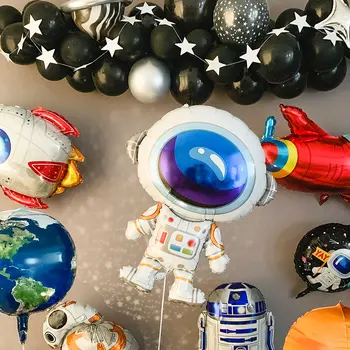 50pcs Animacinių filmų Astronautas Balionai Kietas Tyrinėti Kosmoso Aliuminio Folija Kamuolį, Baby Shower Gimtadienio Dekoracijos Vaikams Balionas