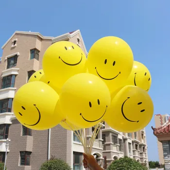 50pcs Balionai 12inch Latekso Smiley Veido Gimtadienio Dekoro Geltona/Juoda Spalvos Ballon Vaikų Diena, Padėkos Šalies Prekių