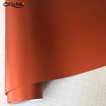 50x300cm Matt Metallic Orange Vinilo Folijos Automobilių Wrap su Oro Burbulas Nemokama 