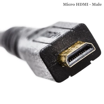 5FT Micro HDMI Kabelis Dell Vieta, Pro 10 5000 Serija(5055) /Vieta 10 5000 Serija(5050) /11 Vieta Pro 7000 Serijos(7140) Tabletės