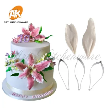5VNT/set Naujas Lily Įspūdį Gėlių Pelėsių Silikono Veiner Pelėsių Tortas Dekoravimo Minkštas Sugarcraft Tortas Pelėsių Cukraus Gėlių