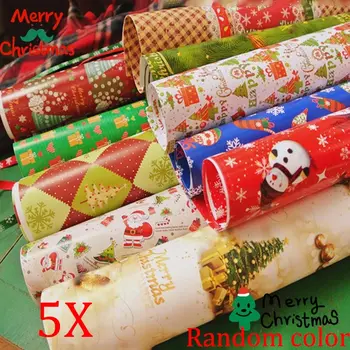 5vnt Vyniojamasis Popierius Dovana Wrap Artware Pakavimo Pakuotės Popieriaus Kalėdų Popierius 8 Drop Shipping