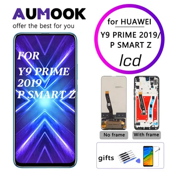 6.59 colių LCD Huawei Y9 Premjero 2019/P Smart Z LCD Ekranas Jutiklinis Ekranas skaitmeninis keitiklis Asamblėjos pantalla y9 premjero 2019