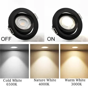 6 VNT. Pritemdomi LED Downlight 5W 7W Embedded Lempos Apvalios Driveless Reguliuojamas Vietoje Šviesos Patalpų viduje, Virtuvė, Miegamasis Lemputė AC 85V-265V