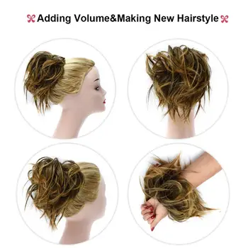60color elastinės juostos chignon plaukų pratęsimo sintetinių Scrunchies bun plaukų Šukuosena, spurgos netikrą plaukų hairpiece moterims
