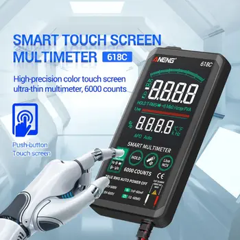 618C Skaitmeninis Multimetras Smart Touch AC DC, Analog Baras True RMS Auto Testeris Profesinės Tranzistorius, Kondensatorius NCV Testeris