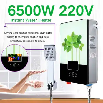 6500W 220V Elektros Tankless Karšto Vandens Šildytuvas Momentinį Katilo Vonios kambarys Dušo Nustatyti Termostatą, Safe Intelligent Automatiškai