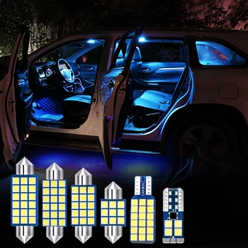 6pcs Auto LED Lemputės Automobilių Salono Skaitymo lemputės Komplektas Toyota Corolla 2006-2013 M. Dome Skaityti Makiažo Veidrodėliai Žibintai, Bagažinė, Lempos