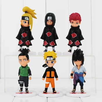 6pcs/daug Karšto Anime Naruto Sasori Shikamaru Itachi naruto Sasuke Deidara PVC veiksmų skaičius, modelį, Žaislai, Lėlės vaikiškų Dovanų