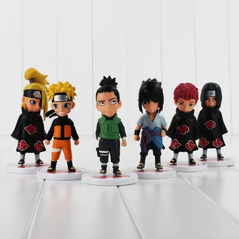 6pcs/daug Karšto Anime Naruto Sasori Shikamaru Itachi naruto Sasuke Deidara PVC veiksmų skaičius, modelį, Žaislai, Lėlės vaikiškų Dovanų