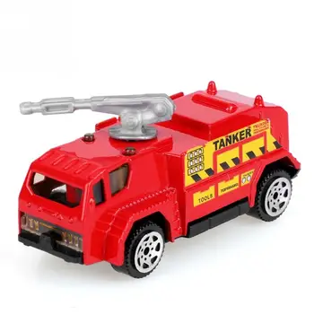 6Pcs/Set 1:64 Masto Lydinio & Plastikinė Miniatiūra, Antenų, Kopėčių Fire Truck Gelbėjimo Automobilių Žaislai Mini Transporto priemonės Modelio, Dovana, Žaislai Vaikams