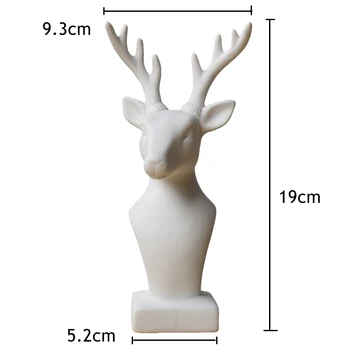 7.5 colio Elnių Galvos Statula Baltos Keramikos Elnių Statulėlės Namų Puošybai Gyvūnų Briedžio Skulptūra Ornamentu Kalėdų Dovana