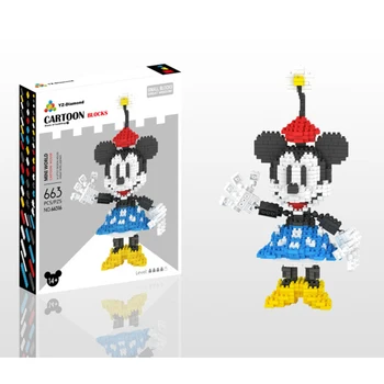 704pcs Disney Minnie Peliukas Animacinių filmų Mini Micro Deimanto Dalelių Surinkti Žaislą, Statyba Blokai vaikams, žaislai