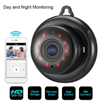 720P Wi-fi IP Kamera Kūdikio stebėjimo Saugumo Vaizdo Stebėjimo Kamera, Naktinio Matymo 2 Garso APP Nuotolinių išteklių Saugyklos