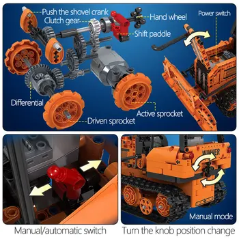 775pcs Kūrėjas Nuotolinio Valdymo Inžinerijos Sunkvežimių Statybinių Blokų Techniniai RC Automobilių Buldozeris Elektros Plytos Žaislas Berniukams