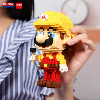 782Pcs+ Balody Mario Bros Deimantų Kūrimo Bloką Didelis Nosies Miner Bičių Luigi Pav Modelis Vaikams Micro Plytų Žaislai