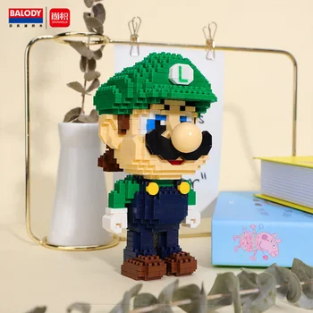 782Pcs+ Balody Mario Bros Deimantų Kūrimo Bloką Didelis Nosies Miner Bičių Luigi Pav Modelis Vaikams Micro Plytų Žaislai