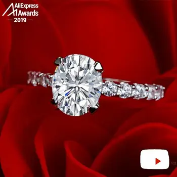 8*10mm S925 Fine Jewelry sterlingas sidabro žiedas Laboratorijoje sukurta deimantų Karatais 4Cs vestuvių pasiūlymas svajonė