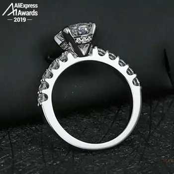 8*10mm S925 Fine Jewelry sterlingas sidabro žiedas Laboratorijoje sukurta deimantų Karatais 4Cs vestuvių pasiūlymas svajonė