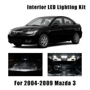 8 Baltos LED Lemputės Automobilių Skaitymo Dome Šviesos Interjero Komplektas Tinka 2004 M. 2005 M. 2006 m. 2007 m. 2008 M. 2009 M. Mazda 3 Magistraliniai Krovinių Licencijos Lempos