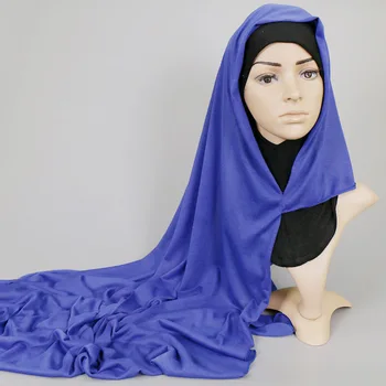 85*180cm Musulmonų jersey Dviguba Kilpa Momentinių hijab femme musulman headwrap islamo skarelė hijab medvilnės Modalinį skara 1pcs/daug
