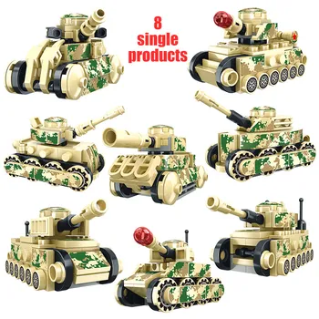 853PCS WW2 Sovietų Rusija Tiger Tank Blokai Karinis Tankas Ginklų Armijos Kareivis Duomenys Plytų Žaislai Vaikams