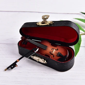 8cm Medinių Muzikos Instrumentų Kolekcija Dekoratyviniai Papuošalai Modelis Dekoracija Dovanos Karšto Mini Smuikas Su Paramos Miniatiūriniai