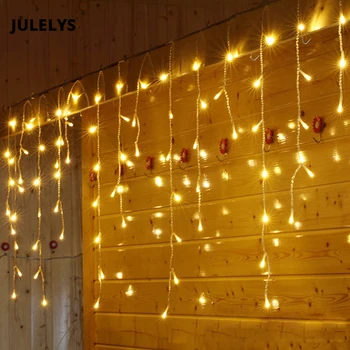 8M x 0,5 M LED Užuolaidų String Žibintai Kalėdinė Girlianda Kambarys LED Žibintai Dekoracija Vestuves Atostogų Lauko Apšvietimas