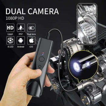 8mm Dual Endoskopą Kamera, WiFi BorescopeI Tikrinimo 2.0 MP Belaidė Kamera Gyvatė Kanalizacijos Kamera, skirta 