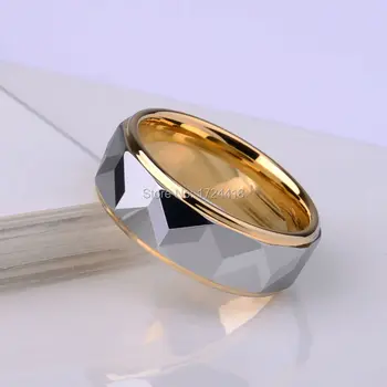 8mm Plotis paauksuoti Volframo Vestuvinį Žiedą Prism Design Moterims, Vyrams, Nemokamas Pristatymas, Individualų