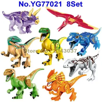 8pcs dinozaurų juros periodo tyrannosaurus rex dinozaurai blokai Žaislas
