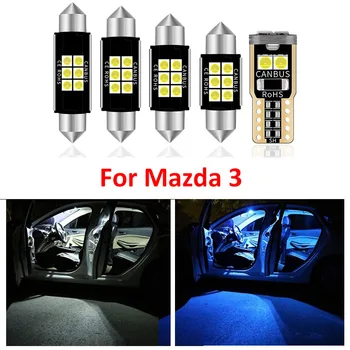 8Pcs Naujas Baltas LED Lemputes Paketo Komplektas Mazda 3. M. M. 2016 M. 2017 m. 2018 m. 2019 M. Kamieno Žiburiai Automobilio Salono Skaityti Kupolo Žibintas