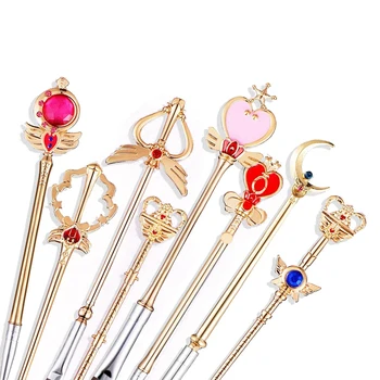 8PCS Sailor Moon Makiažo Šepetėlių Rinkinys Soft Bristle Šepečiai Milteliai Fondas Blush Maišymo Stebuklinga Kosmetikos Makiažas Įrankis Su Rožinės spalvos