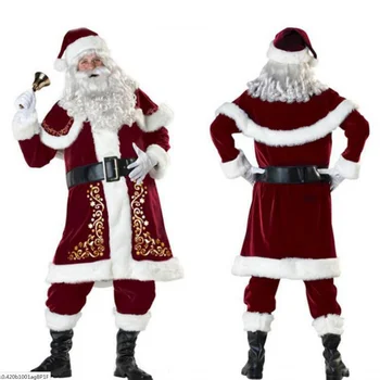 8pcs Vyrų Kalėdų Senelio Kostiumas, Cosplay Kostiumų Išgalvotas Drabužius ilgomis Rankovėmis Kalėdų Kostiumas Suaugusiems casa de papel disfraz