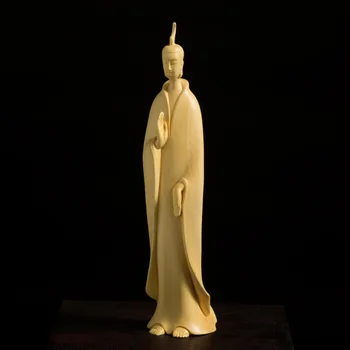 9/10/16CM Zen Tao Medienos Feng Shui Skulptūra Boxwood Namų Arbatos Ceremonija, Medinių Budos Statula Namų Dekoro