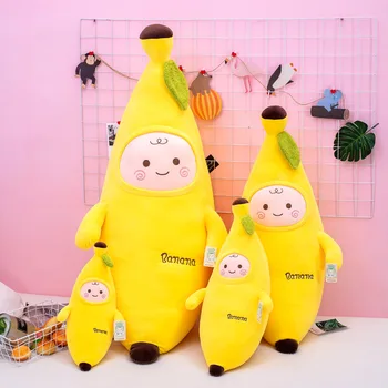 90cm Milžinišką Naujų Mielas Animacinių filmų Bananų Pagalvę Pliušinis Įdaryti Žaislas Kūrybos Vaisių Pagalvėlės Namų Puošybai Gimtadienio Dovana Vaikams