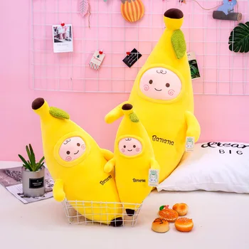 90cm Milžinišką Naujų Mielas Animacinių filmų Bananų Pagalvę Pliušinis Įdaryti Žaislas Kūrybos Vaisių Pagalvėlės Namų Puošybai Gimtadienio Dovana Vaikams