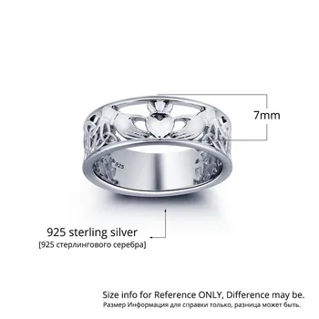 925 Sterlingas Sidabro Airijos Claddagh Žiedai Moterų Rankinio Meilės Širdyje, Crown, Vestuvių, Sužadėtuvių Zilver Žiedas Geriausias Draugas žiedas R014S