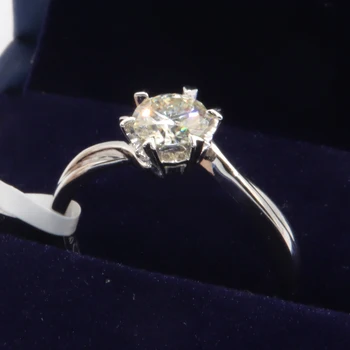 925 Sterlingas Sidabro Moissanite Žiedas 1ct IJ spalvų Lab Deimantų papuošalai Snaigės stiliaus Jubiliejų Žiedas