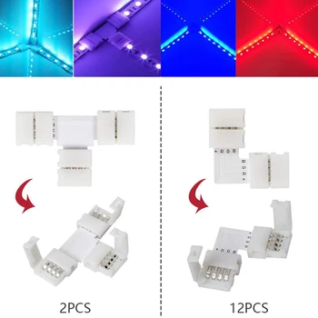 95pcs 5050 4-pin LED Juostelės Jungties Rinkinys Su T-Formos L-Formos Juostelės Džemperiai LED Šviesos Juostelės Laido gnybtas Splice