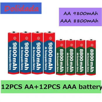 AA AAA baterijos 1,5 V AA 9800 mAh+1,5 V AAA 8800 mAh Alkaline1.5V Įkrovimo Baterija Laikrodis Žaislai Fotoaparato baterijos