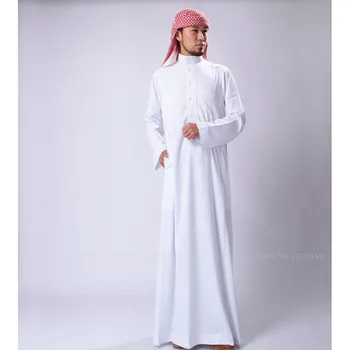 Abaja Saudo Arabija Tradicinių Žmogus Musulmonų Ilgas Mantijas Suknelė Jubba Thobe Arabų Palaidinė Suknelė Islamo Drabužių Arabų Kaftan Komplektai