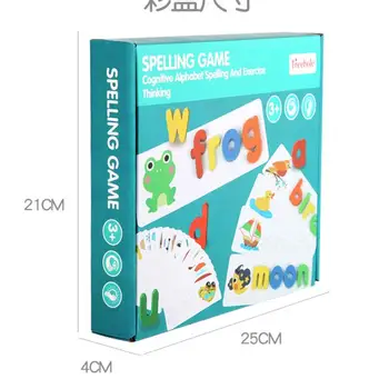 Abc Įspūdį Žaislai Anglų Kalbos Abėcėlę: A-Z Rašybos Žaidimas 26 Raidės Medinės Kortelės Valdybos Mokymosi Pradžioje Švietimo Žaislas Vaikams Dovanos