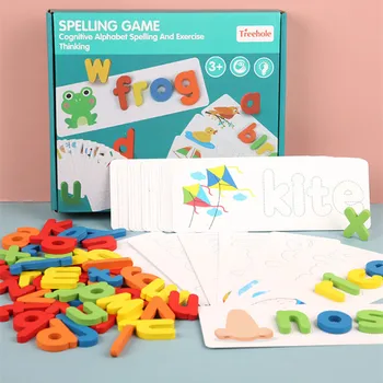 Abc Įspūdį Žaislai Anglų Kalbos Abėcėlę: A-Z Rašybos Žaidimas 26 Raidės Medinės Kortelės Valdybos Mokymosi Pradžioje Švietimo Žaislas Vaikams Dovanos