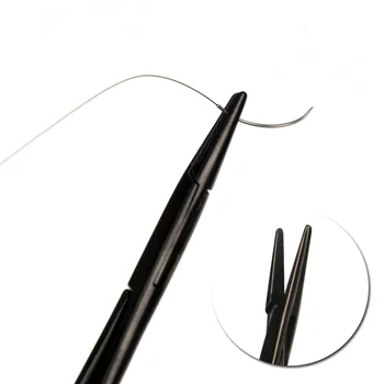 Adata turėtojo valdos nuolat Įtraukti aiškūs 12,5 cm volframo plieno juoda rankena pakaba siuvimo adata chirurgijos prietaisai
