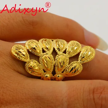 Adixyn Arabų Nemokamai Dydžio Aukso Spalvos Žiedas Moterims/Paauglio Artimieji Rytai/Dubai/Etiopijos/Afrikos Vestuvės Juvelyrika Dovanos 072401
