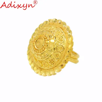 Adixyn Plius Didelis Dydis Piršto Žiedai Moterims/Merginoms Aukso Spalvos Indijos Šalis Vestuvių Papuošalai N04081