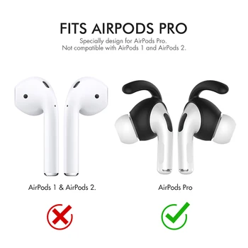 AhaStyle 3 Poros Silikono Ausinių Apima Apple AirPods Pro 3 Sandėliavimo Kablys Dėklas + Anti-Slip Ausies Patarimai EarPods Priedai